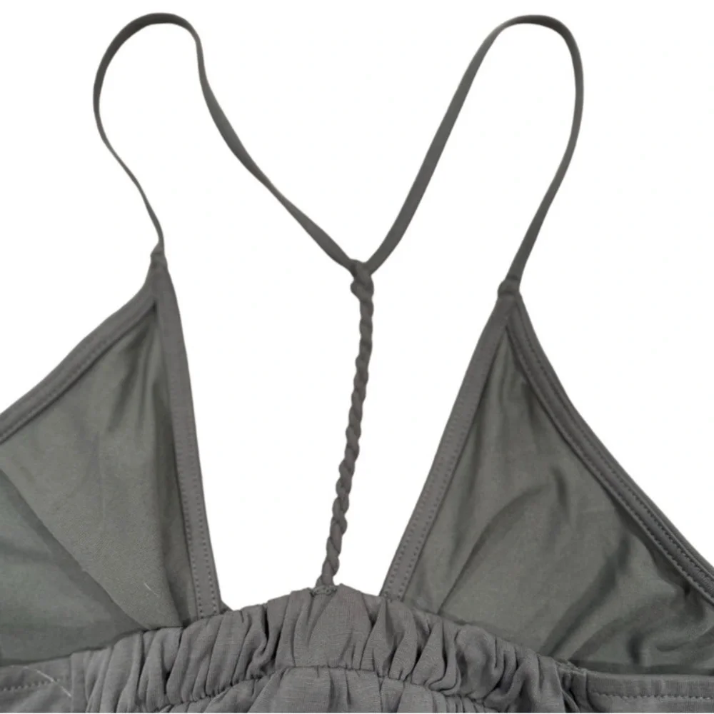 SPLENDID Strappy Racer Twist Back Tank Top Gray NWT Medium - Picture 3 of 5